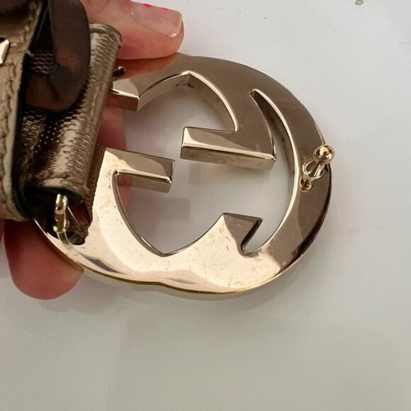 Gucci interlocking phyton belt in gold size - Picture 3 of 6